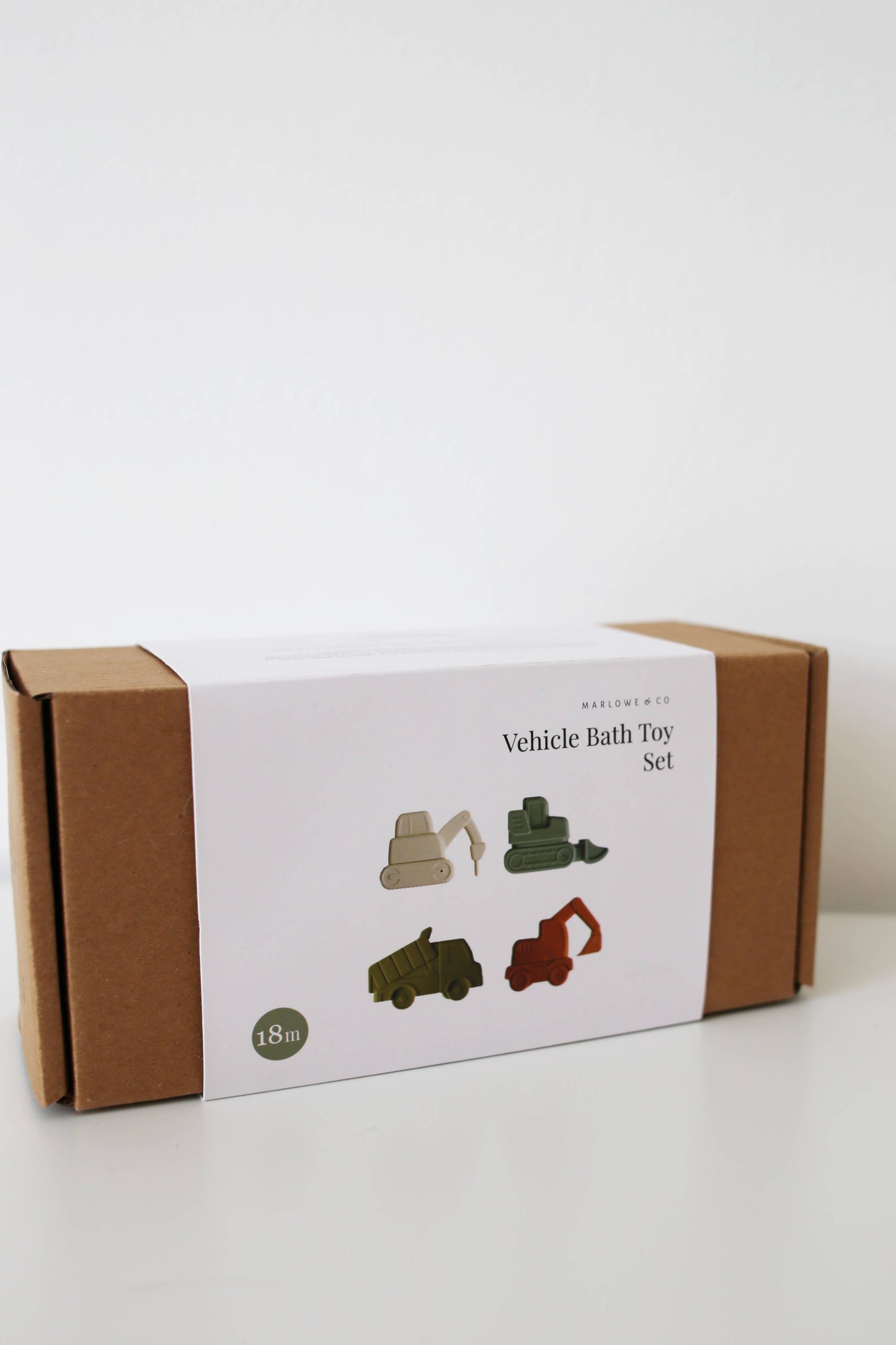 Construction Vehicle Mold Free Silicone Bath Toy Set