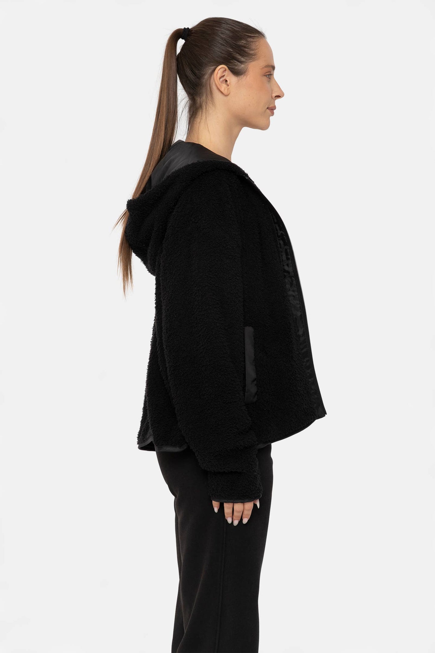 Zip Up Sherpa Hoodie