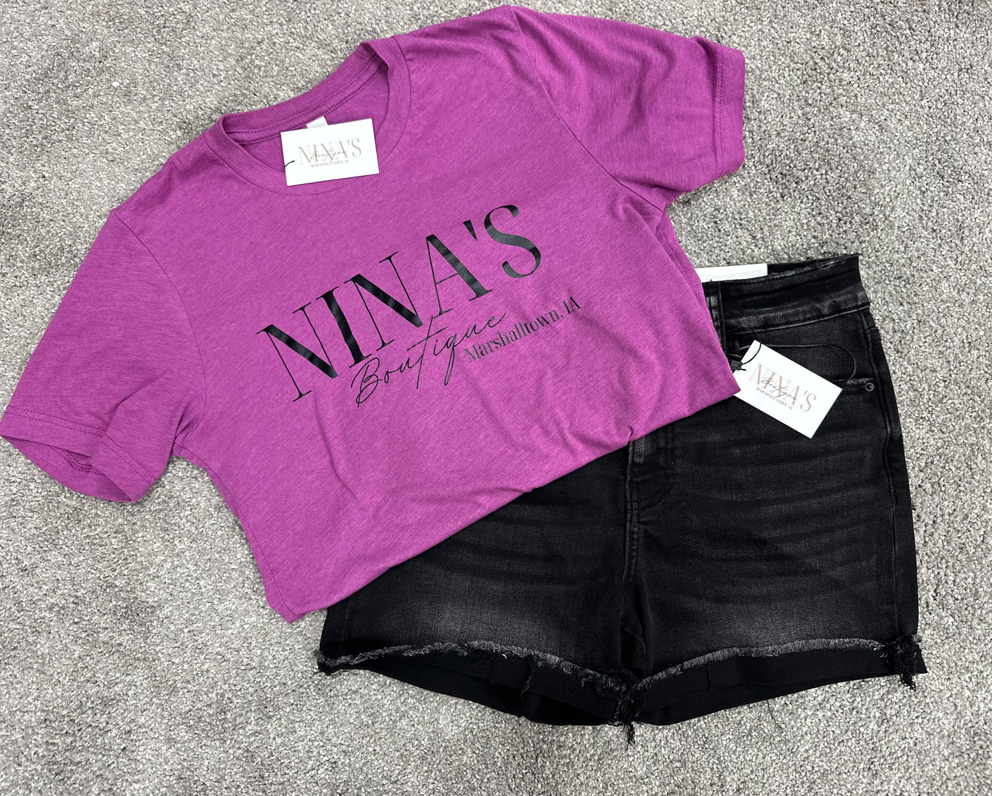 Cali Black Frayed Hem Denim Short