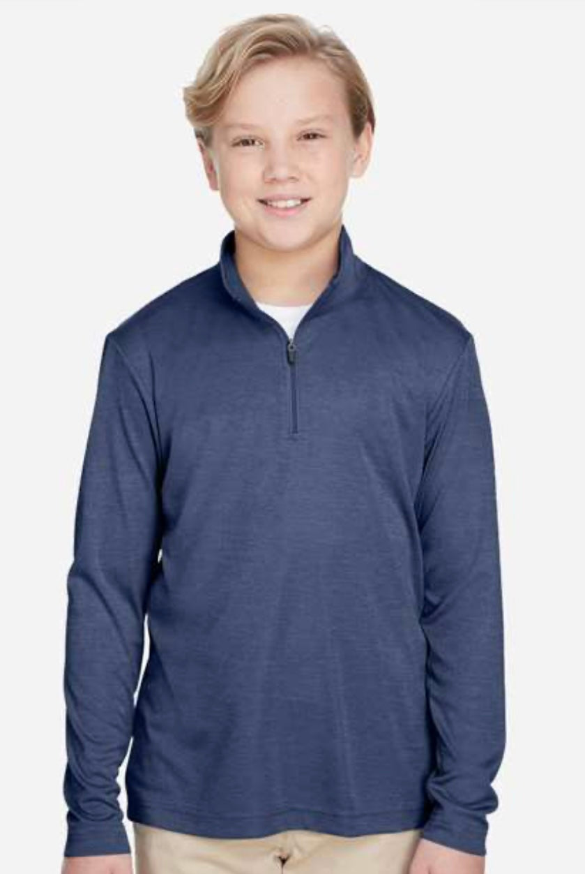 Youth 365 athletic 1/4 zip  (Navy)