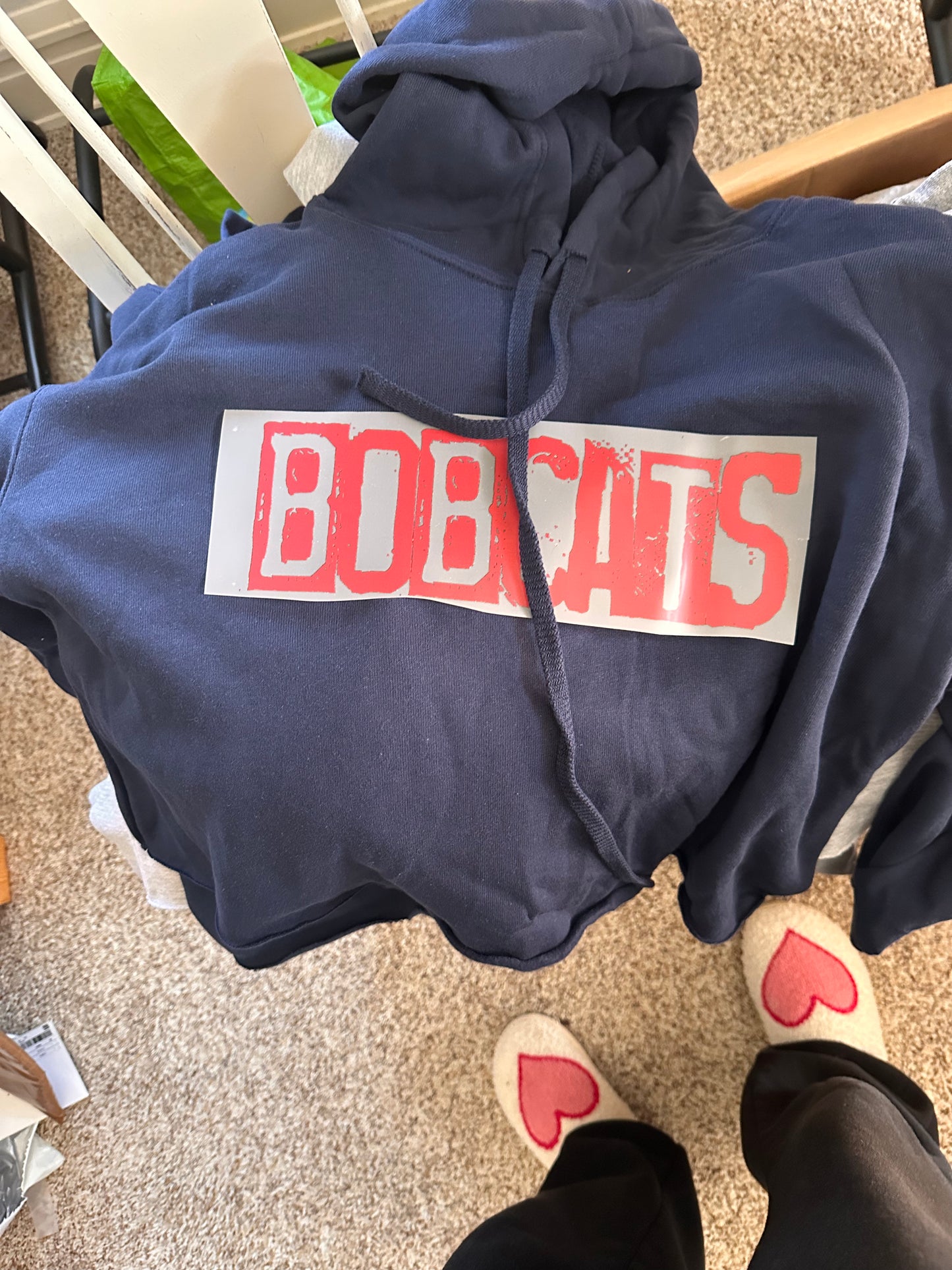 Cropped Navy bobcat hoodie