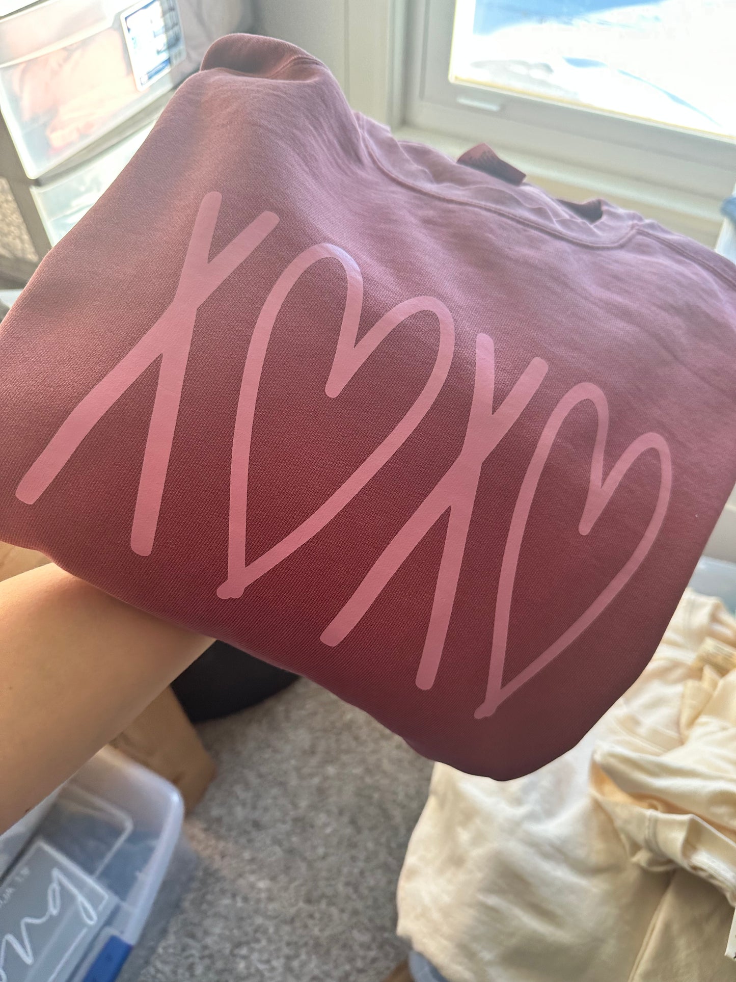 Red + Pink Heart Crew