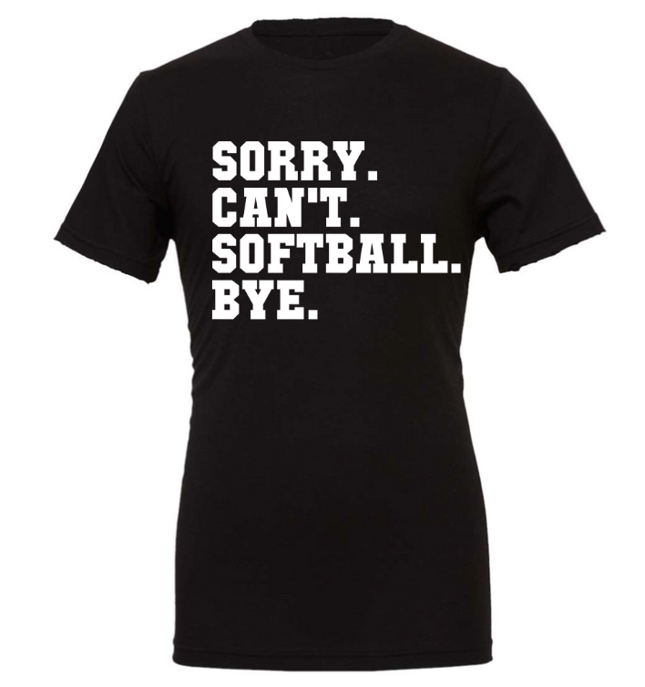 Unisex Bella Sorry, softball (Royal, Red, Black)