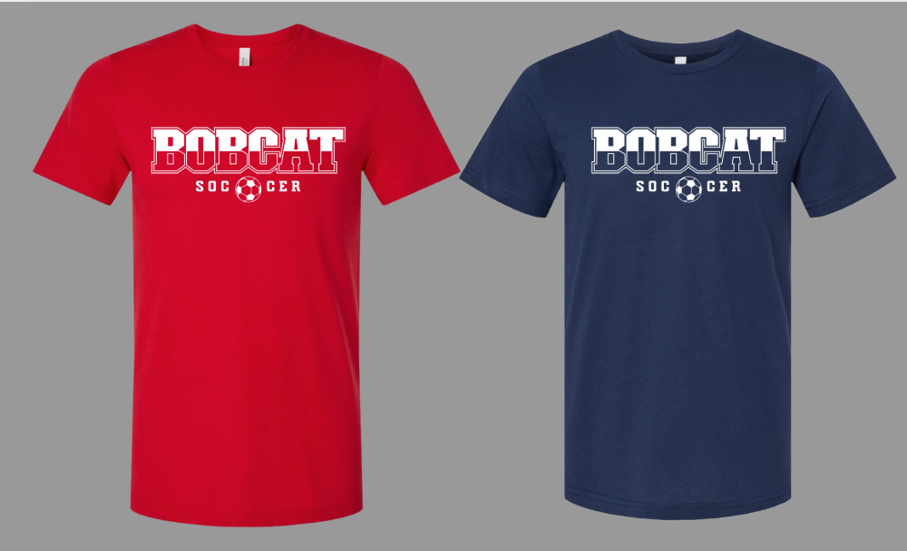 Unisex Bella Classic Soccer tee (Navy, Red)