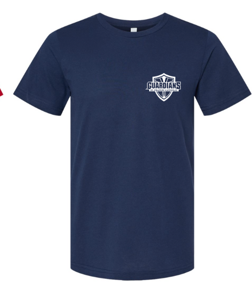 Adult Unisex Bella Navy chest Logo Tee