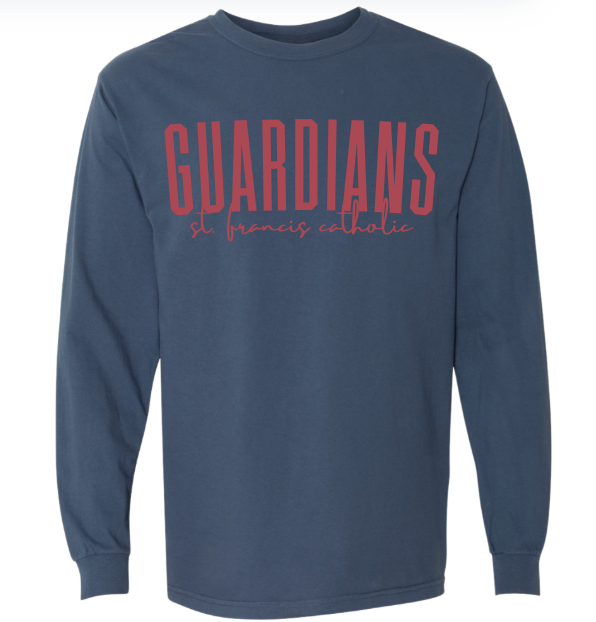Adult Unisex Navy with Red Comfort Longsleeve