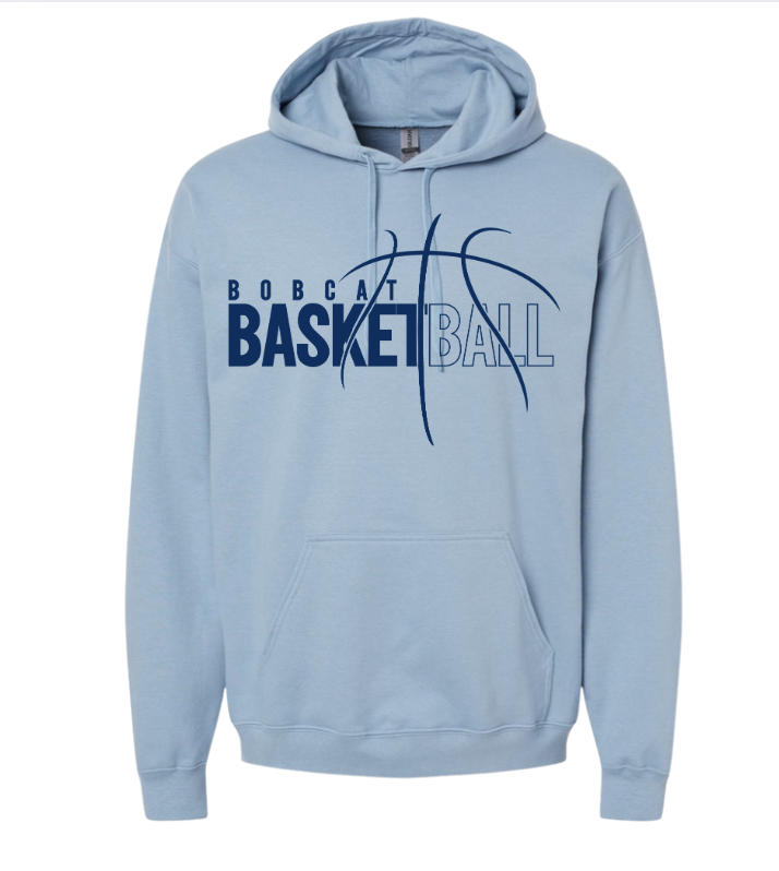 Adult Unisex Gildan Stone Blue Basketball Hoodie