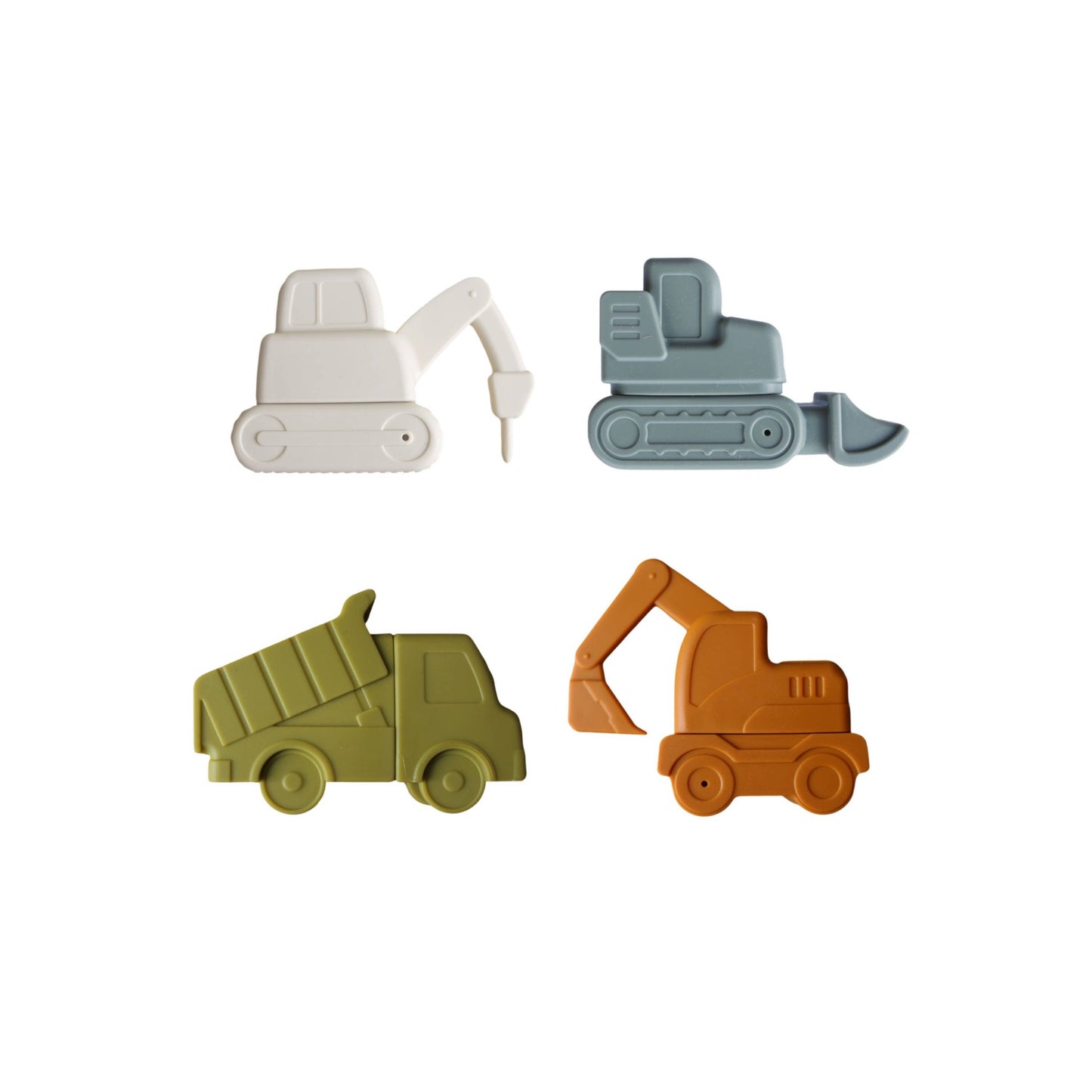 Construction Vehicle Mold Free Silicone Bath Toy Set