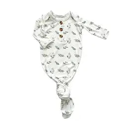 Knotted Gown- Green Leaves