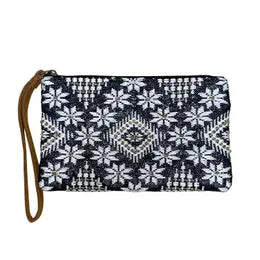 BW Floral Wristlet