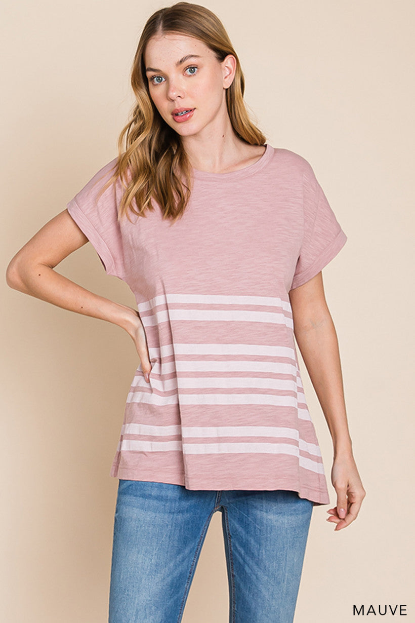 Washed Cotton Stripe Top