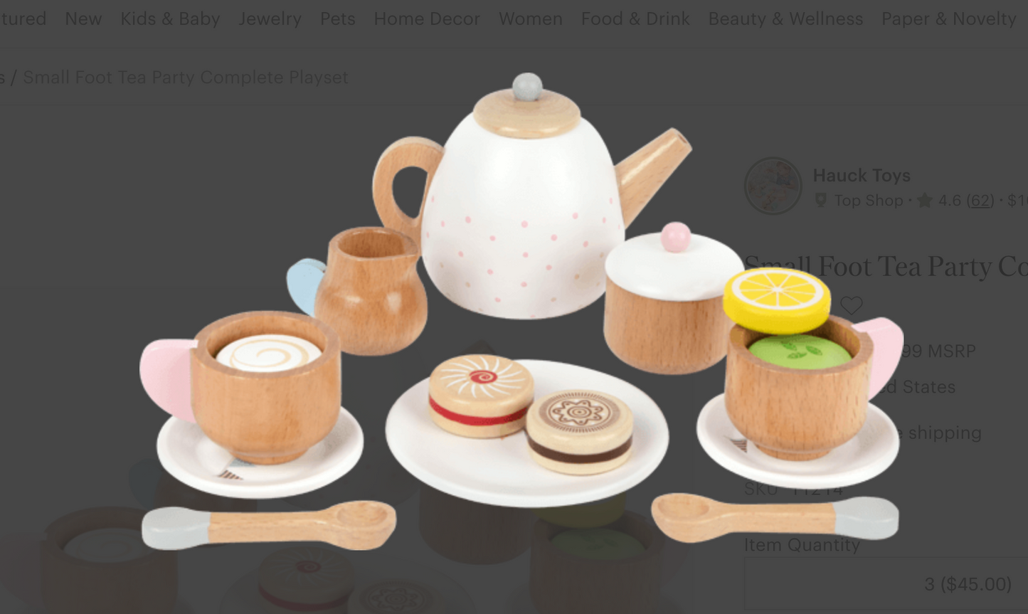 Small Foot Tea Party Complete Playset