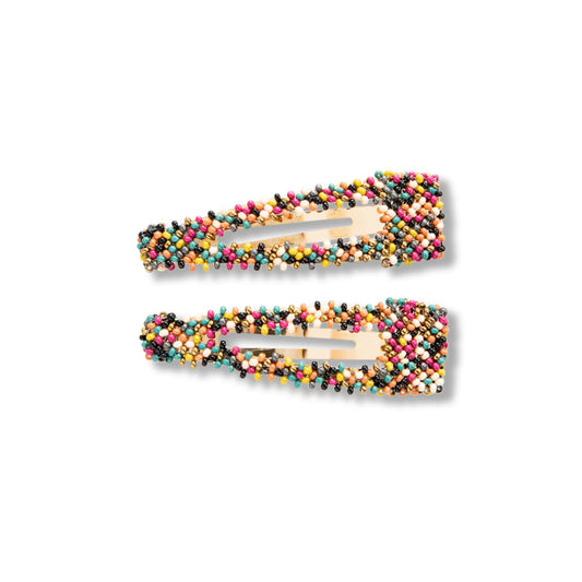 Ink + Alloy Violet Confetti Beaded hair clip