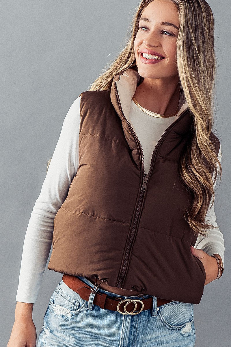 Mocha Cropped Vest