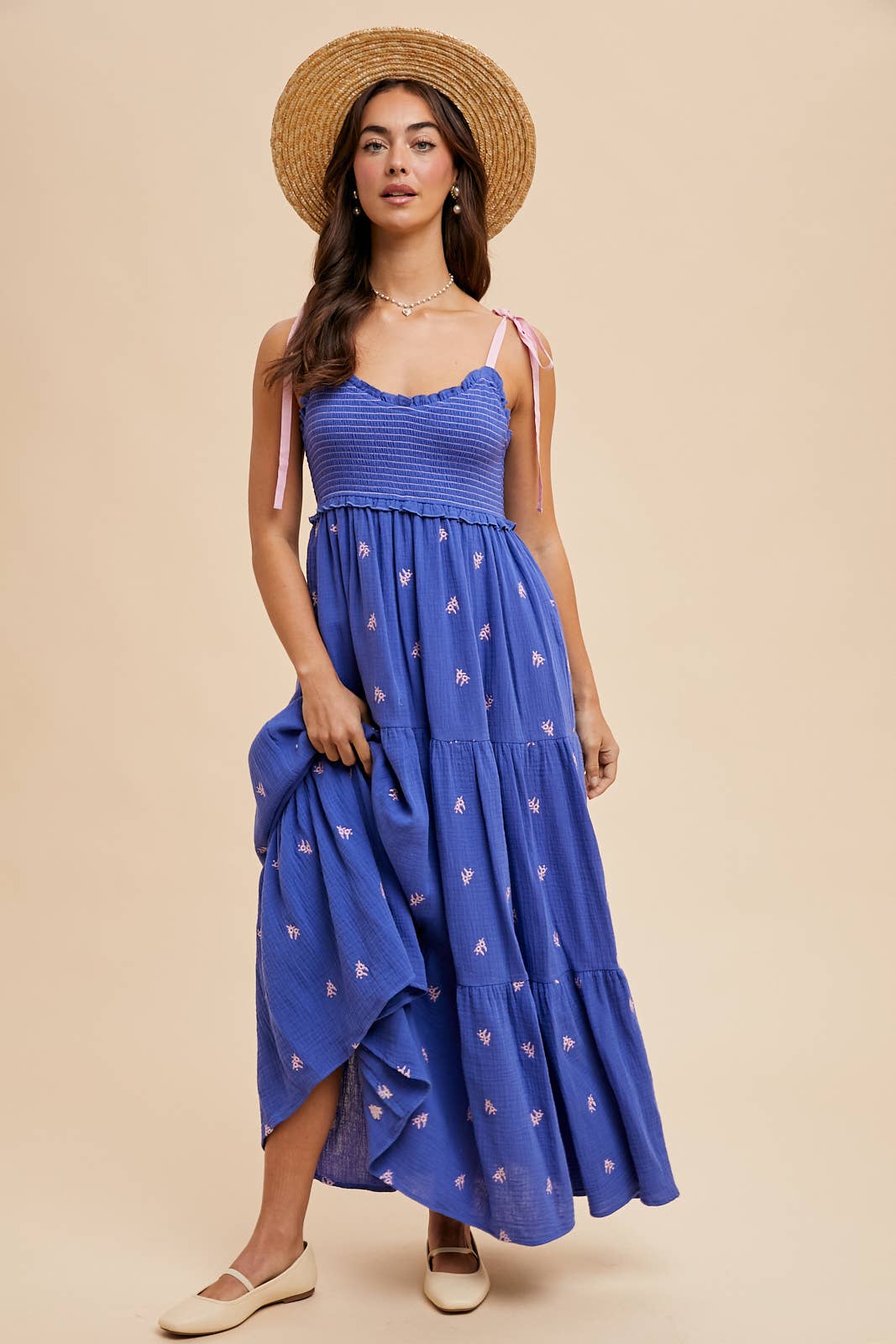 Hot pink floral maxi