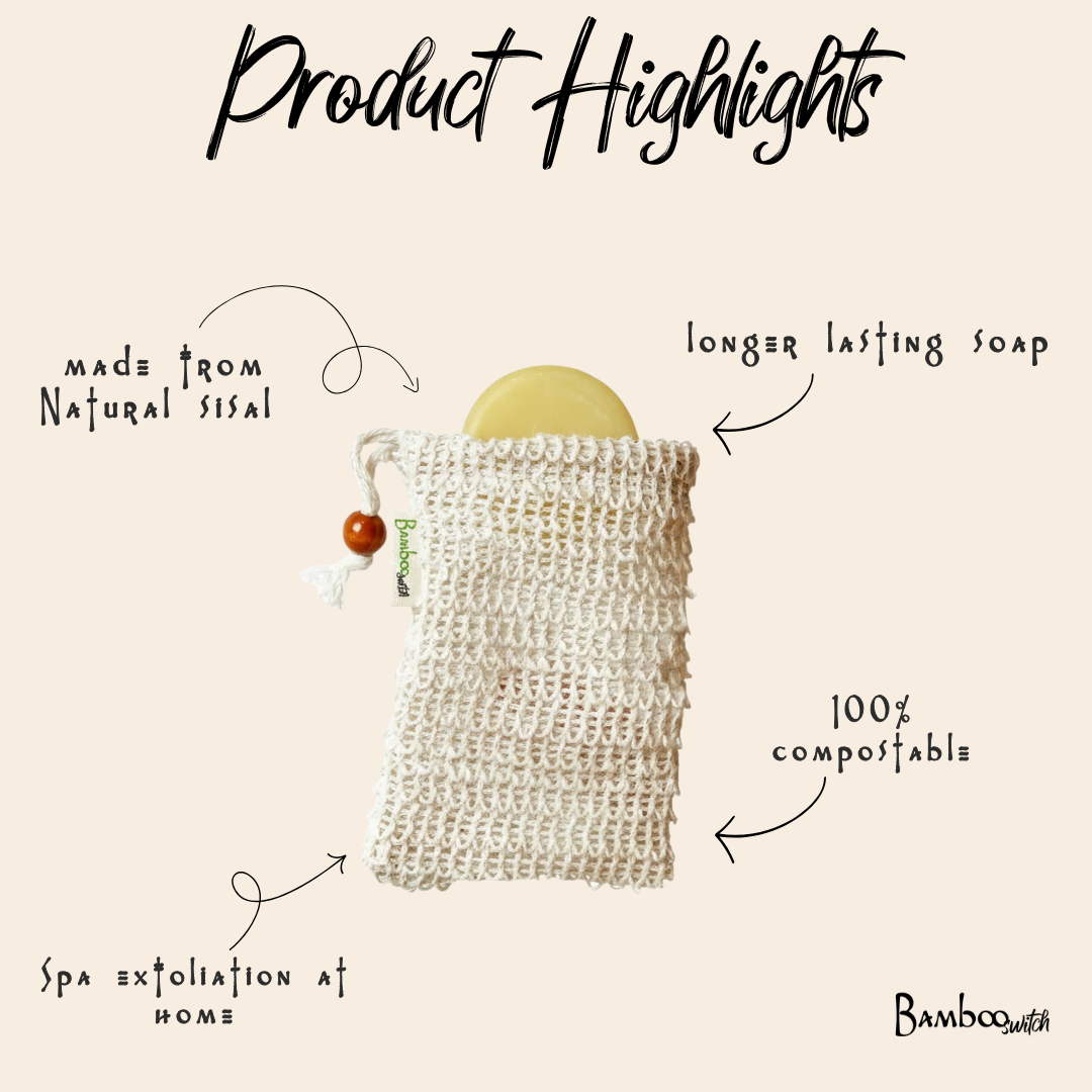 Compostable Sisal Soap Saver Bag | Skincare Bestseller