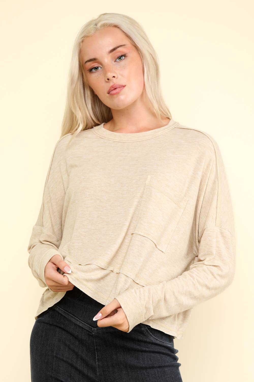 NT11330-Oversized Casual Knit Top
