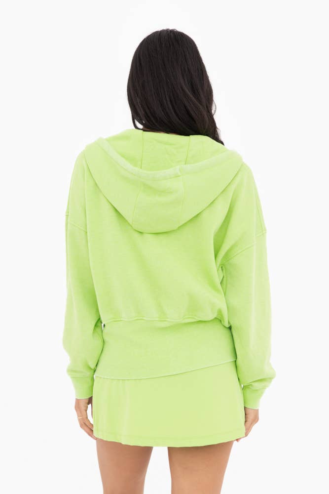 Fleece Hoodie Jacket with Tapered Sleeves