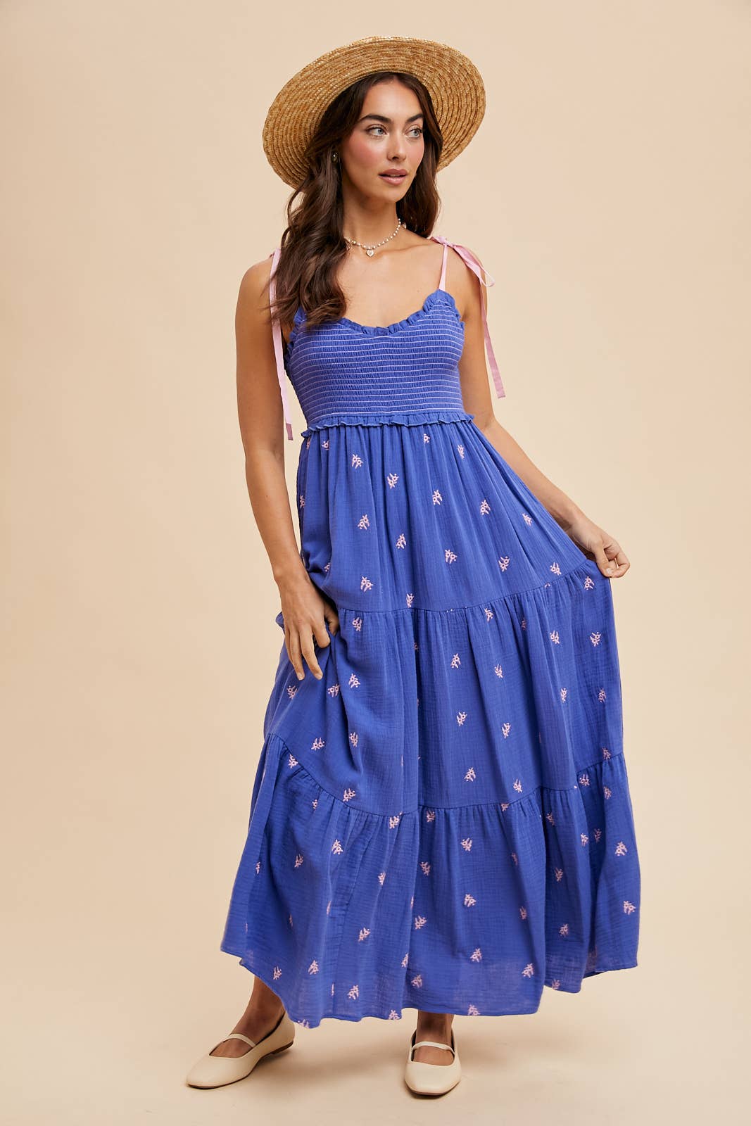 Hot pink floral maxi