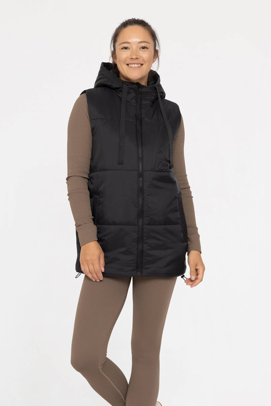 Longline High Neck Padded Vest