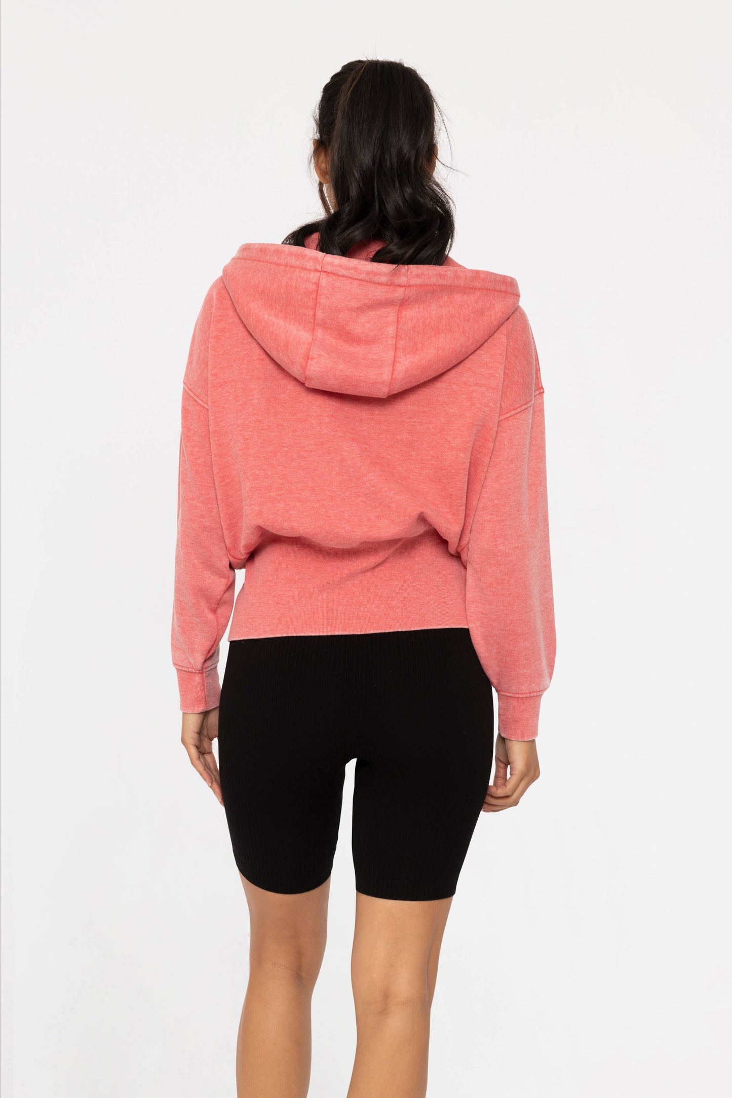 Fleece Hoodie Jacket with Tapered Sleeves