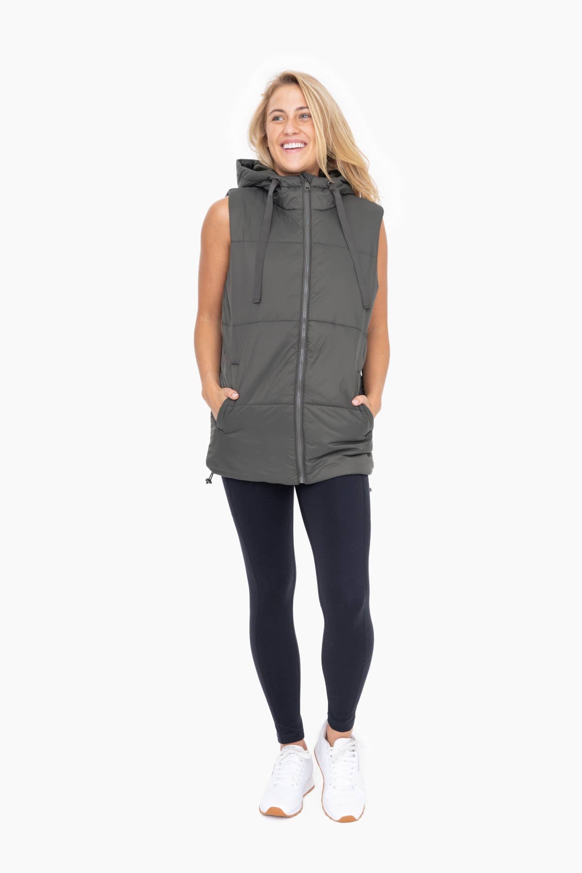 Longline High Neck Padded Vest