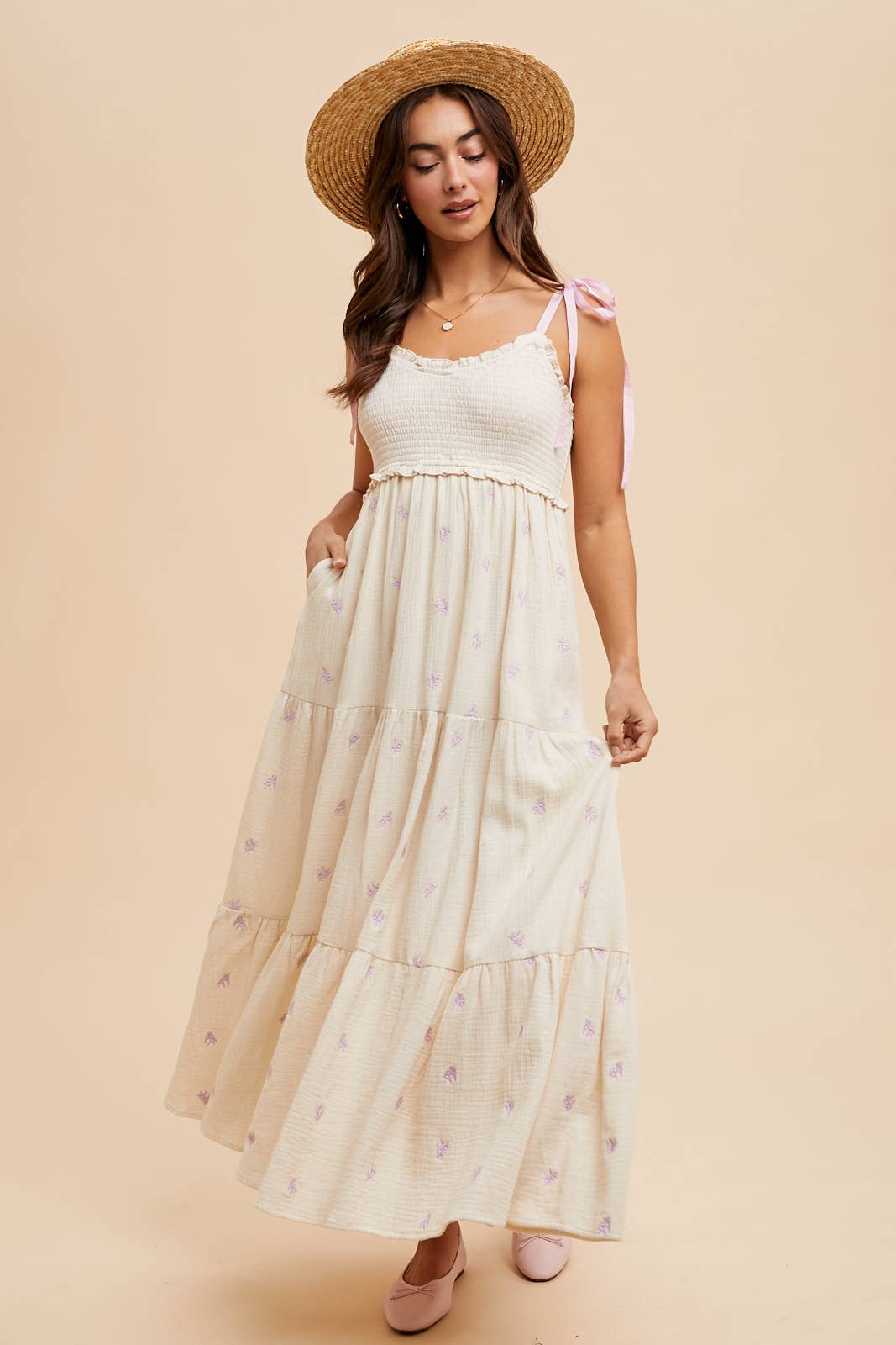 Hot pink floral maxi