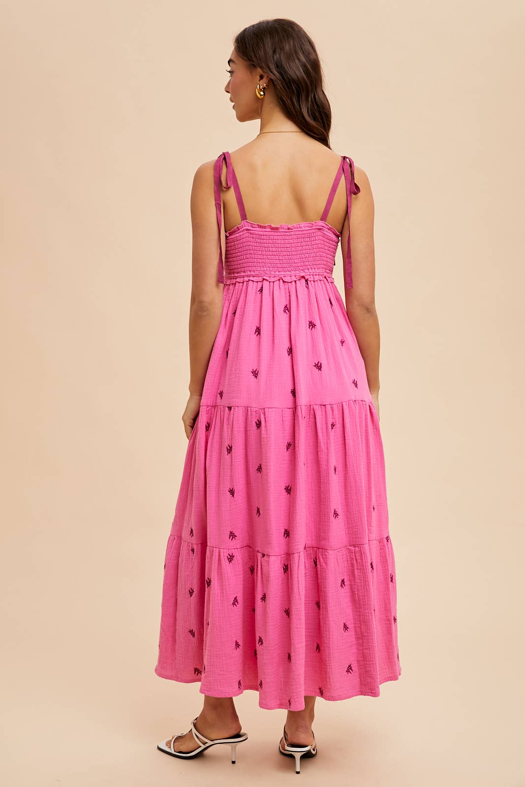 Hot pink floral maxi