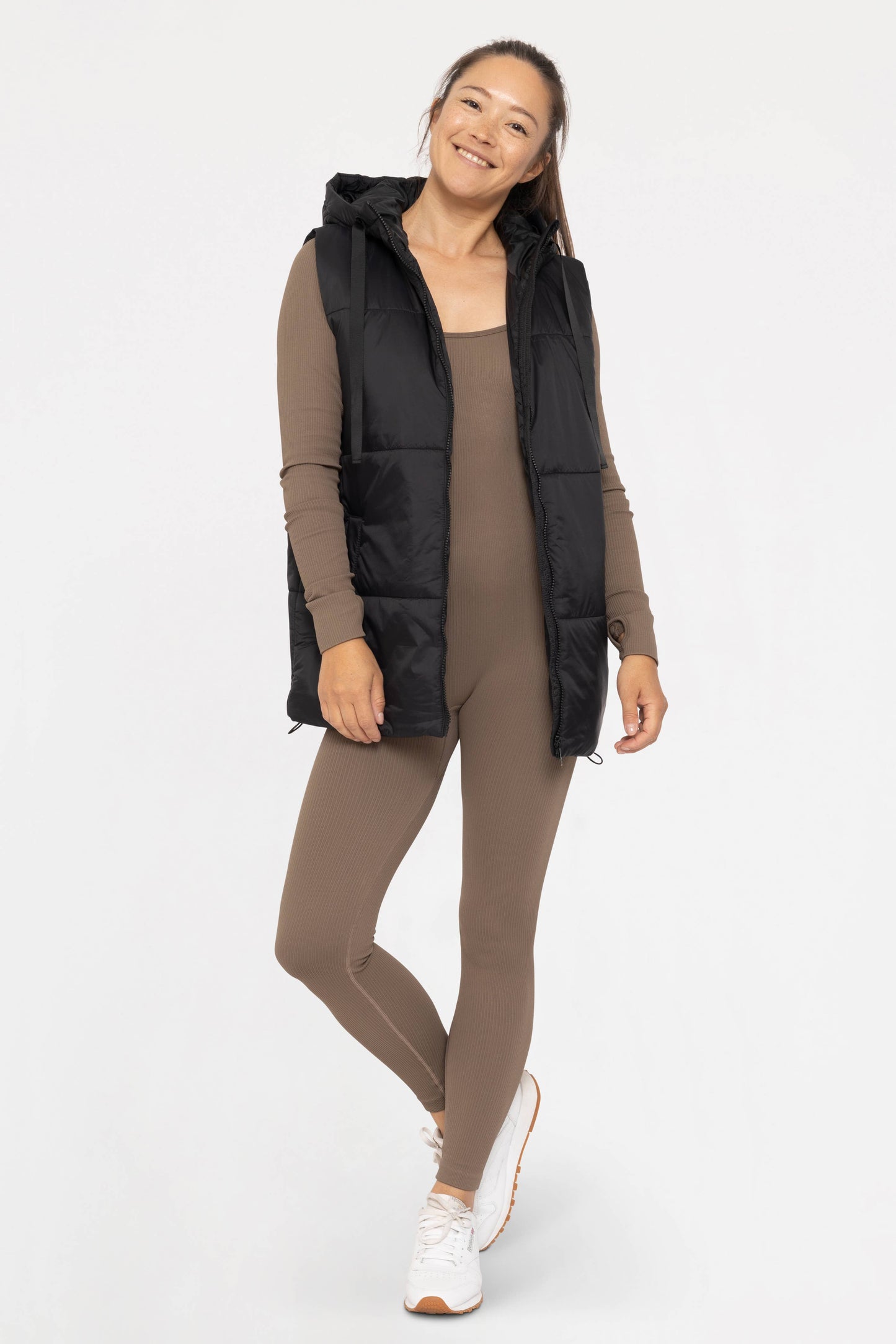 Longline High Neck Padded Vest