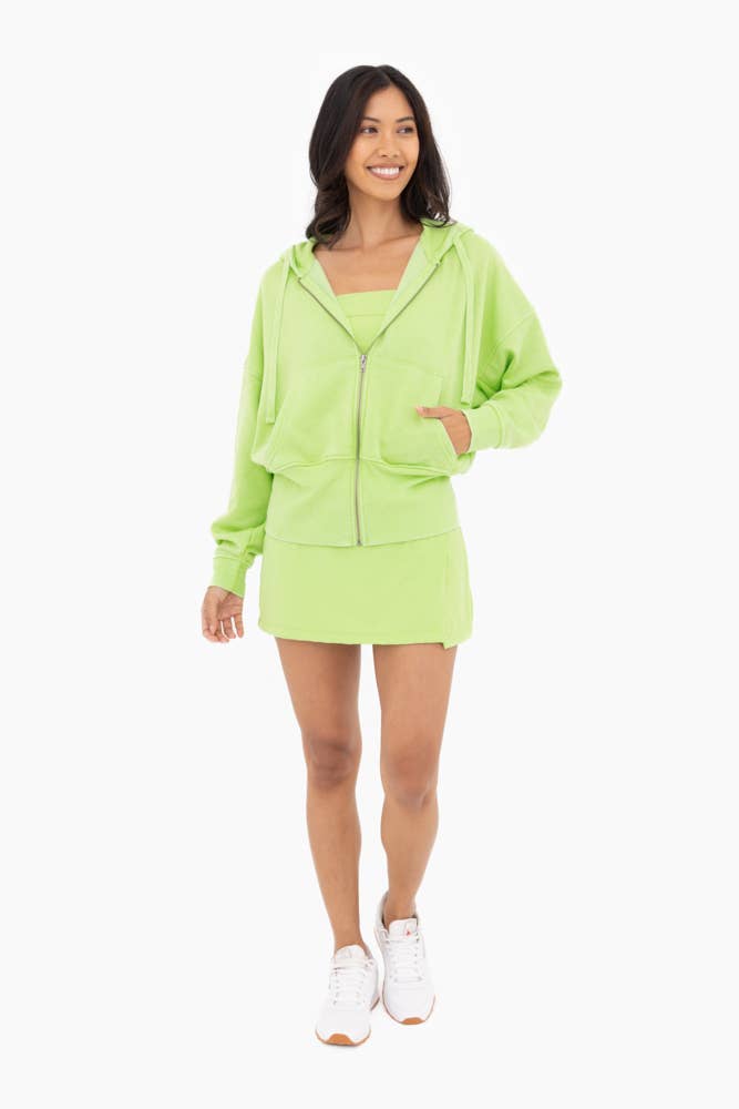 Fleece Hoodie Jacket with Tapered Sleeves