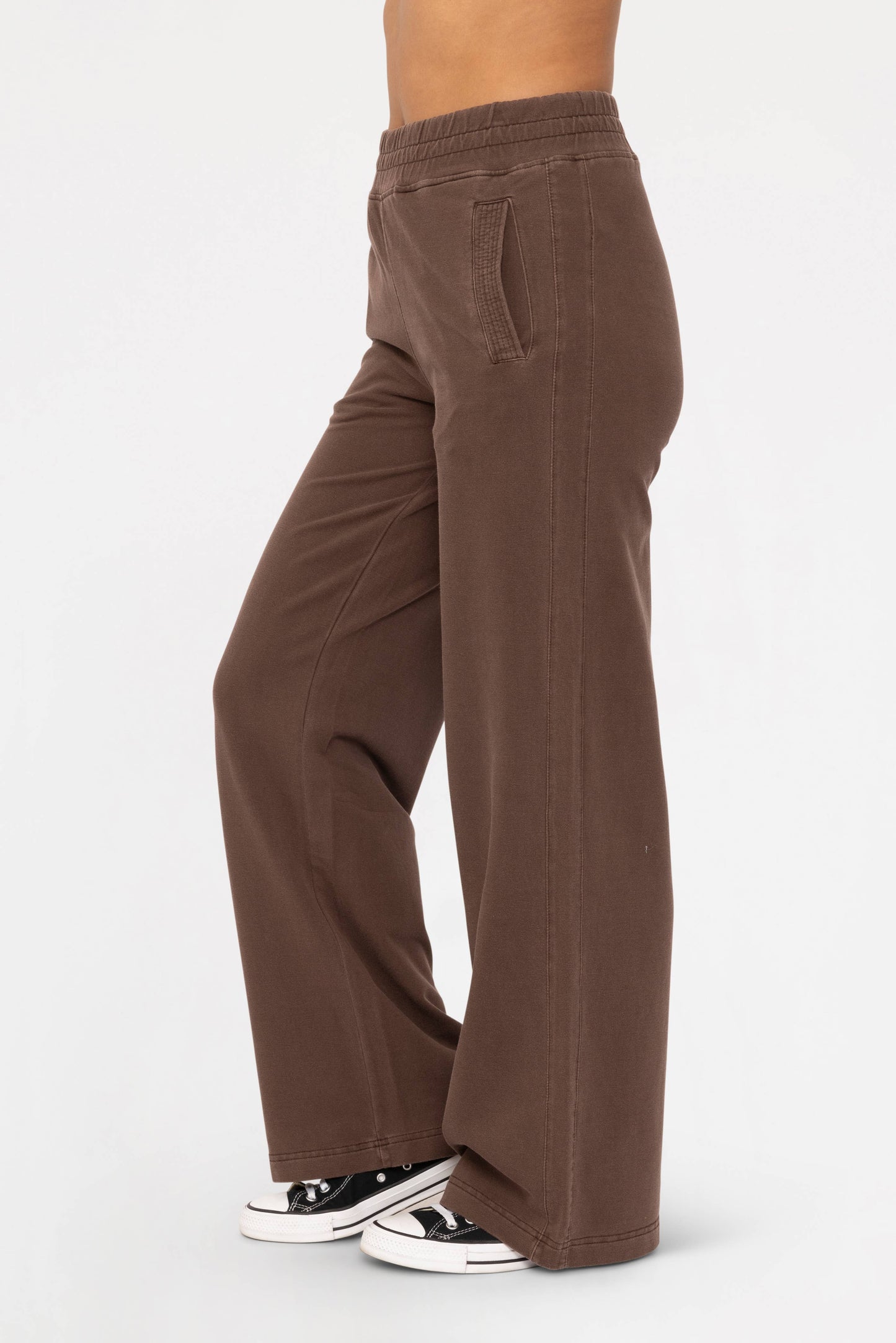 Mineral Washed French Terry Wide Leg Pants