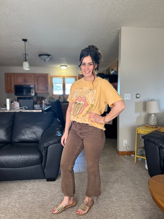 Vervet distressed Flare-Mocha