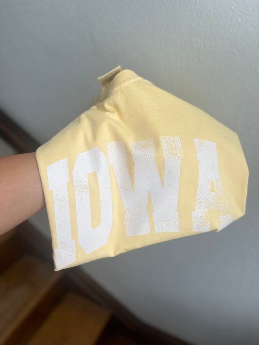 Distressed IOWA on butter