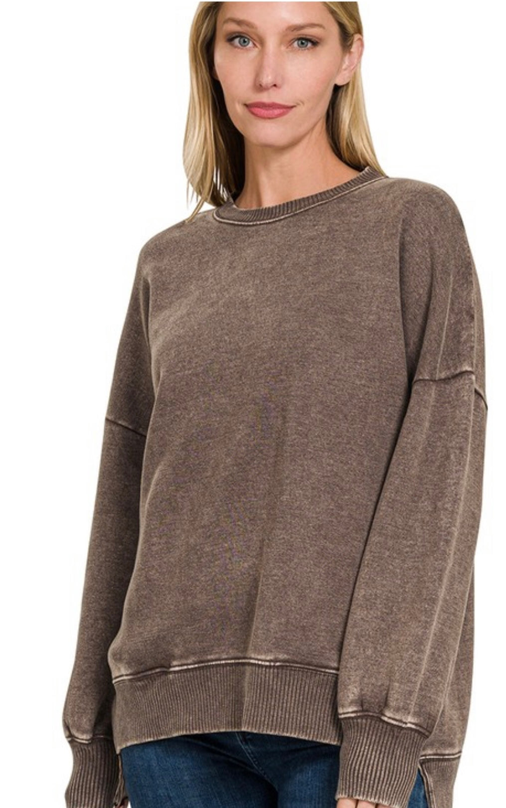 Cozy High low crewneck