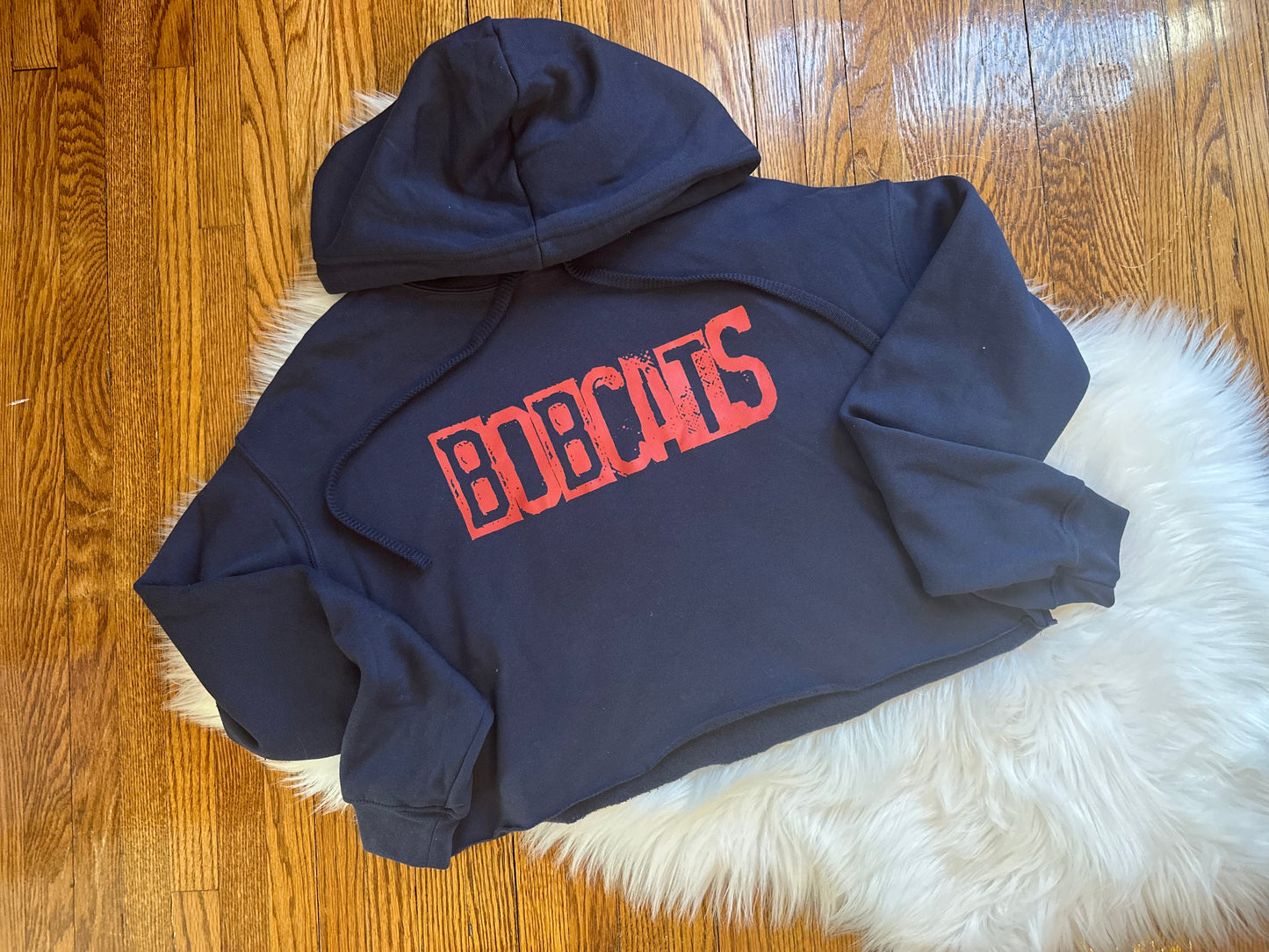 Bobcats Navy Cropped Hoodie