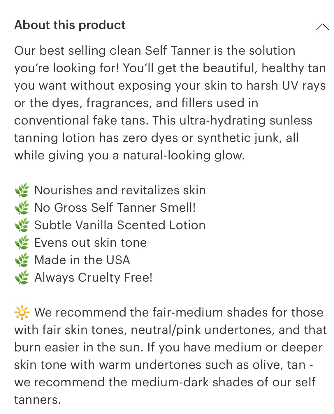 Beauty By Earth Self tanning lotion