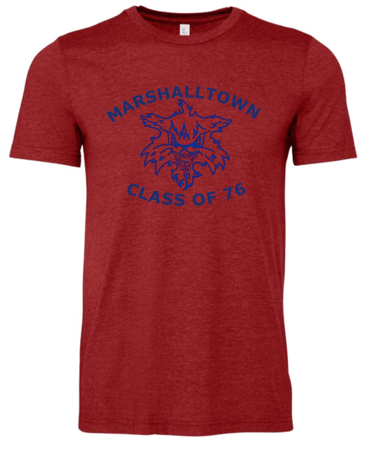 Heathered Red Bella class of 76 tee