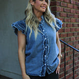 Denim Sleeved Top