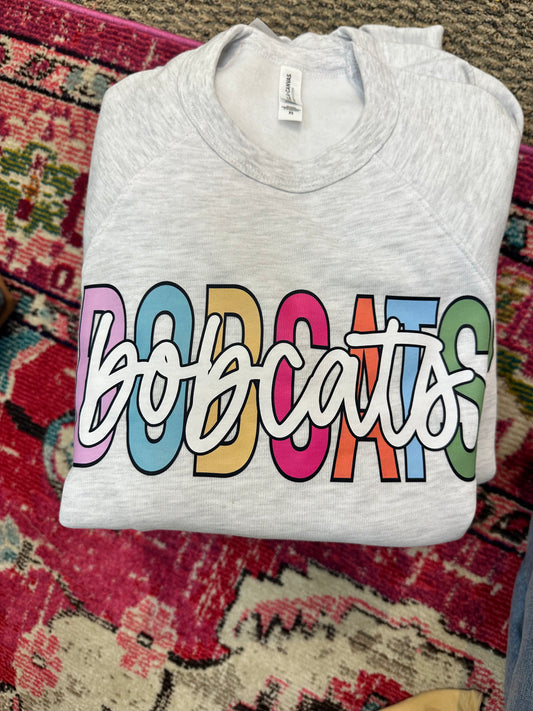 Pastel Layered Bobcat Crewneck