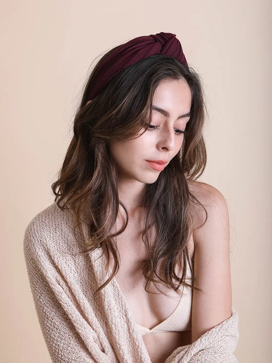 Plum Wide knot headband