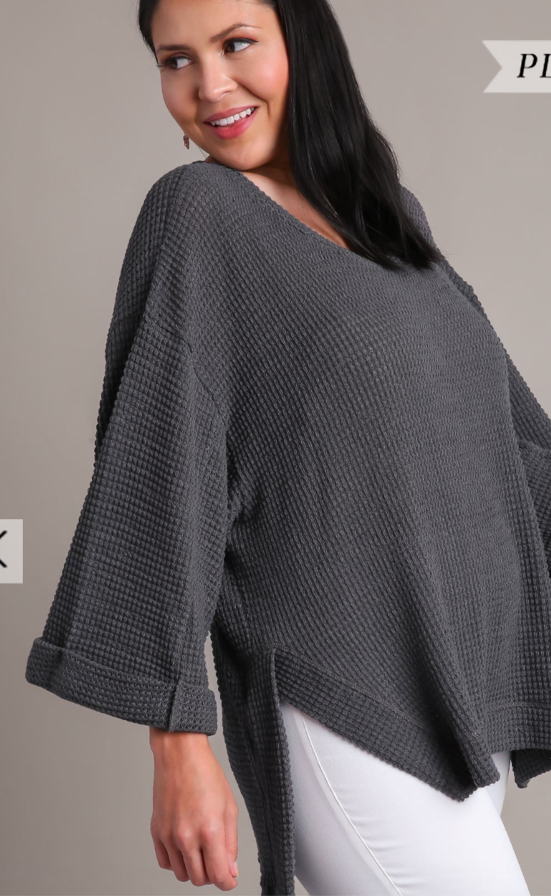 Feeling it Waffle Knit Sweater