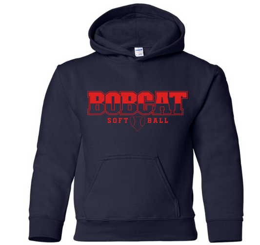 Youth Classic Softball Hoodie Navy w/ Red