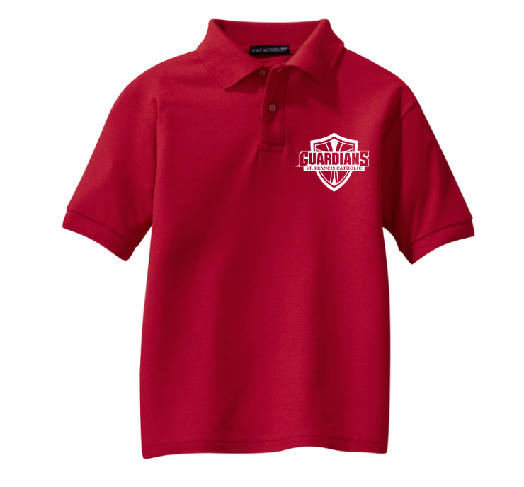 Youth Port Authority Logo Polo Red