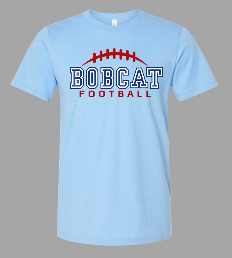 Soft Blue Football Bella Unisex Tee