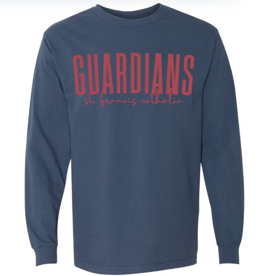 Adult Unisex Navy with Red Comfort Longsleeve