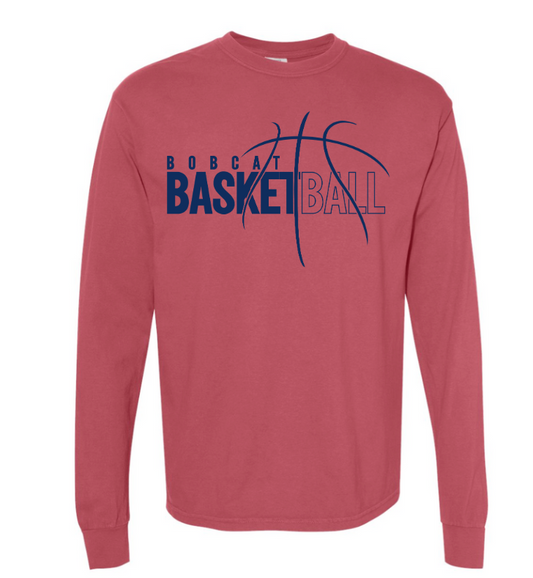 CC Adult Unisex Crimson with Navy Basketball Longsleeve