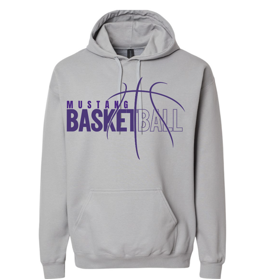 Mustang Unisex Gildan Cement Basketball Hoodie