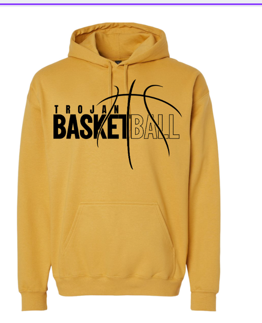 Trojan Unisex Gildan Mustard Basketball Hoodie