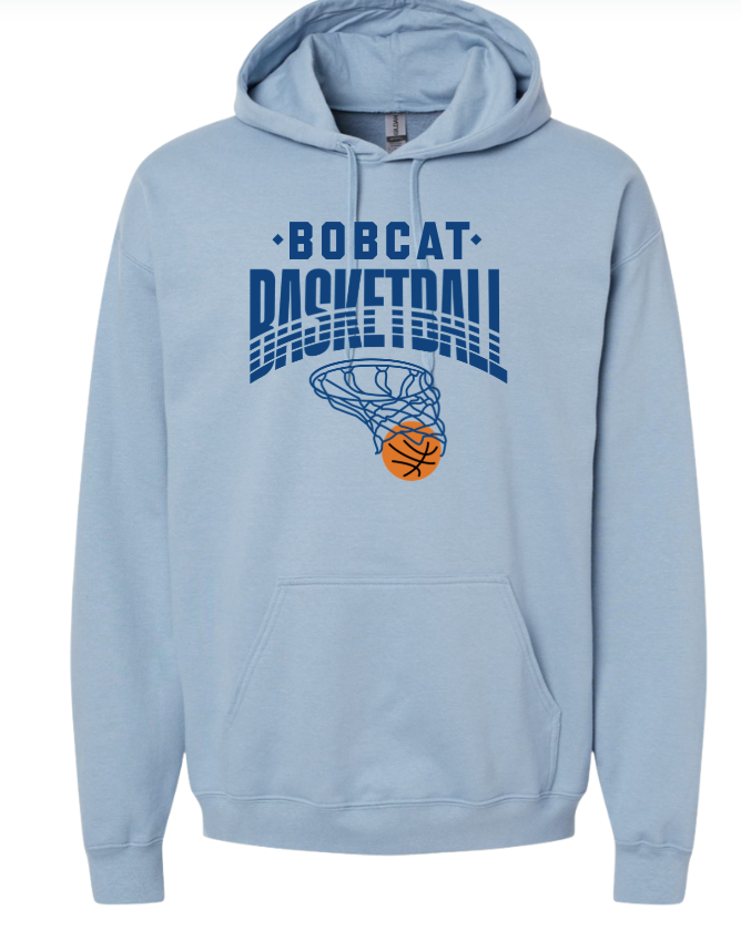 Adult Unisex Gildan Stone Blue Basketball Hoop Hoodie