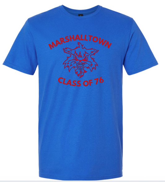 Gildan Royal w/red class of 76 Tee
